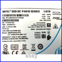 1.6TB NVMe Intel U. 2 2.5 Enterprise DC P4610 PCle Gen3 620K IOPS 3D TLC SSD