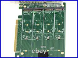 16x PCIe 3.0 Controller Card for 4 SSD M. 2 NVMe M Key (M2 NGFF). PLX PEX 8747