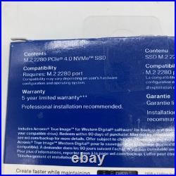 1TB WD Blue SN5000 NVMe Internal Solid State Drive SSD PCIe Gen 4.0 M. 2 2280