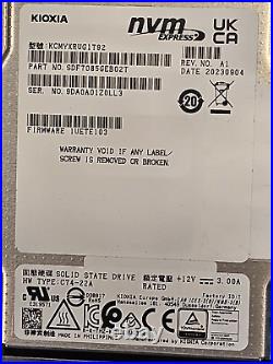 1X SSD 1.92TB KIOXIA CM7 PCIe 5.0 NVMe 2.0 2.5 KCMYXRUG1T92 SDF7085GEB02T 2023