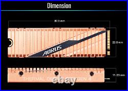 2TB Gen4 NVME GIGABYTE AORUS Internal Solid State Drive for Laptop Computer PS5