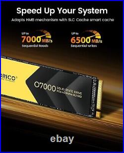 2TB NVMe SSD, M. 2 PCIe4.0 Gen4 Internal Solid State Drive SSD Up to 7000