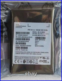 30pcs Samsung PM1733 960GB SSD HPE U. 3 NVME PCIE MZ-XL59600 MZXL5960HBHQ-00AH3