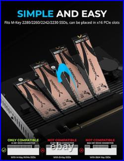 4-Drive NVMe SSD to PCIe 4.0 X 16 Adapter Card with Active Cooling EC-P4BF