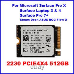 512GB WD SN740 M. 2 2230 SSD NVMe PCIe For Microsoft Surface Pro 7+ Steam Deck