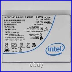 7.68TB INTEL U. 2 SSD D5-P4320 SERIES PCIE NVME 3DV10100 SSDPE2NV076T8 2.5 used