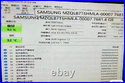7.68TB Samsung SSD PM983 U2 2.5MZQLB7T6HMLA-00007 MZ-QLB7T60 EDB5202 PCIe Gen3