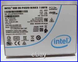 7.68tb U. 2 Ssd Intel D5-p4320 Series Pcie Nvme VDC Amps Ssdpe2nv076t8 2.5