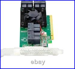 8 Port U. 2 to PCIe x16 SFF-8643 NVMe SSD Adapter with Heatsink
