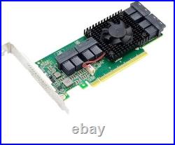 8 Port U. 2 to PCIe x16 SFF-8643 NVMe SSD Adapter with Heatsink