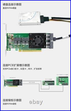 8 Port U. 2 to PCIe x16 SFF-8643 NVMe SSD Adapter with Heatsink