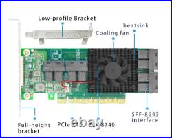 8 Port U. 2 to PCIe x16 SFF-8643 NVMe SSD Adapter with Heatsink