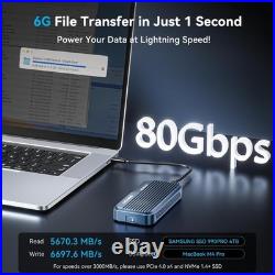 80Gbps M. 2 NVMe SSD Enclosure, with Cooling Fan, Compatible with Thunderb