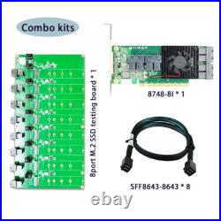8749-8I PCI Express 3.0 x16 to 8 M. 2 NVMe SSD test kit combo