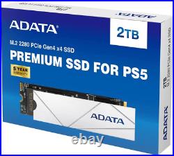 ADATA 2TB Premium SSD for PS5 Pcie Gen4 M. 2 2280 Internal Gaming SSD up to 7400