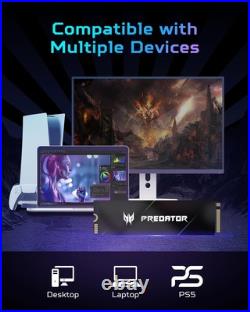 Acer Predator GM7000 4TB NVMe Gen4 Gaming SSD, M. 2 2280, Up to 7400MB/s PS5 MAC Acer Predator GM7000 4TB NVMe Gen4 Gaming SSD, M. 2 2280, Up to 7400MB/s PS5 MAC
