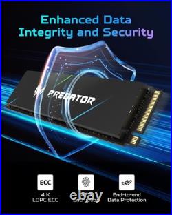 Acer Predator GM7000 4TB NVMe Gen4 Gaming SSD, M. 2 2280, Up to 7400MB/s PS5 MAC Acer Predator GM7000 4TB NVMe Gen4 Gaming SSD, M. 2 2280, Up to 7400MB/s PS5 MAC