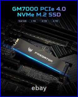 Acer Predator GM7000 4TB NVMe Gen4 Gaming SSD, M. 2 2280, Up to 7400MB/s PS5 MAC Acer Predator GM7000 4TB NVMe Gen4 Gaming SSD, M. 2 2280, Up to 7400MB/s PS5 MAC