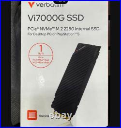 (BEST) Verbatim Vi7000G 1TB PCIe NVMe M. 2 2280 Internal SSD Heatsink PS5/PC