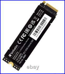 (BEST) Verbatim Vi7000G 1TB PCIe NVMe M. 2 2280 Internal SSD Heatsink PS5/PC