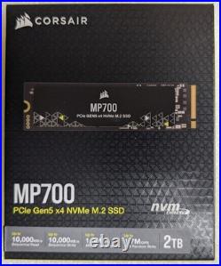 Corsair MP700 2TB PCIe 5.0 x4 Gen 5 NVMe M. 2 2280 SSD CSSD-F2000GBMP700R2