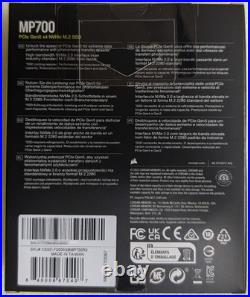 Corsair MP700 2TB PCIe 5.0 x4 Gen 5 NVMe M. 2 2280 SSD CSSD-F2000GBMP700R2