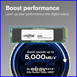 Crucial CT2000E100SSD8 E100 2TB PCIe 4.0 Gen4 NVMe M. 2 2280 2.0 TB Internal SSD