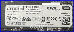 Crucial P1 1000GB M. 2 2280 PCIe NVMe Internal SSD CT1000P1SSD8 Black