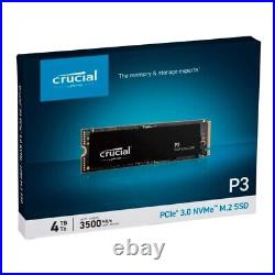 Crucial P3 4TB 3D NAND PCIe NVMe M. 2 SSD Internal Solid State Drive CT4000P3SSD8