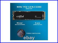 Crucial P3 4TB NVMe M. 2 (2280) Internal SSD, PCIe 3.0 3D NAND, up to 3500MB/s