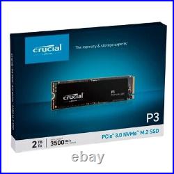 Crucial P3 500GB 1TB 2TB 3D NAND PCIe3.0 NVMe M. 2 SSD Internal Solid State Drive
