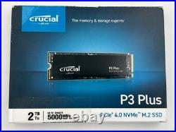 Crucial P3 Plus 2TB NVMe PCIe Gen4 SSD High Speed Storage Fast Ship