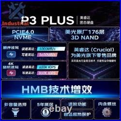 Crucial P3 Plus 500GB/1TB/2TB/4TB PCIe Gen4 3D NAND NVMe M. 2 SSD up to 5000MB/s