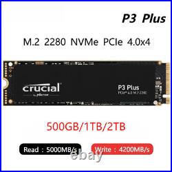 Crucial P3 Plus 500GB 1TB 2TB M. 2 SSD PCIe 4.0 NVMe 3D NAND Solid State Drive