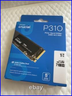 Crucial P310 1TB PCIe Gen4 2280 NVMe M. 2 SSD Up to 7,100 MB/s CT1000P310SSD2