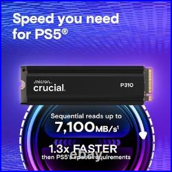 Crucial P310 2TB Internal SSD PCIe Gen 4 x4 NVMe M. 2 with Heatsink Brand New