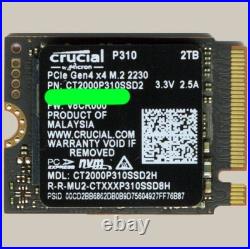 Crucial P310 2TB PCIe Gen 4 x4 7100 MB/s M. 2 2230 NVMe SSD (CT2000P310SSD2?)