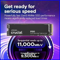 Crucial P510 1TB Gen5 NVMe PCIe 5.0 M. 2 2280 Internal Solid State Drive SSD