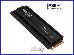 Crucial T500 2TB Gen4 NVMe M. 2 Internal Gaming SSD with Heatsink, Up to 7400MB/s