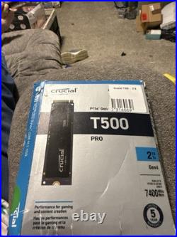 Crucial T500 Pro Gen4 NVMe 2280 M. 2 Gaming Int. SSD Up to 7400MB/S Open Box