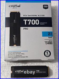 Crucial T700 2TB GEN5 With Heatsink M. 2 NVMe PCI-Express 5.0 x4 SSD CT2000T700SSD5