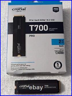 Crucial T700 2TB GEN5 With Heatsink M. 2 NVMe PCI-Express 5.0 x4 SSD CT2000T700SSD5