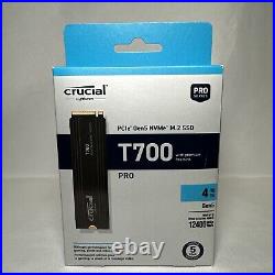 Crucial T700 M. 2 With Heatsink 4 TB PCI Express 5.0 NVMe New Sealed