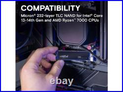 Crucial T705 1TB PCIe Gen5 NVMe M. 2 SSD Up to 13,600 MB/s Game Ready Inter