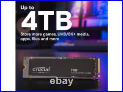 Crucial T705 1TB PCIe Gen5 NVMe M. 2 SSD Up to 13,600 MB/s Game Ready Inter