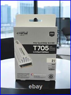 Crucial T705 2TB PCIe Gen5 NVMe M. 2 SSD Up to 14,500 MB/s, Limited Edition
