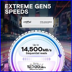 Crucial T705 2TB PCIe Gen5 NVMe M. 2 SSD with Heatsink OPEN BOX