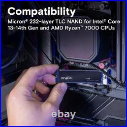 Crucial T705 2TB PCIe Gen5 x4 NVMe 14,500MB/s TLC M. 2 2280 SSD (CT200T705SSD3)