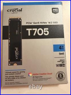 Crucial T705 CT4000T705SSD3 4TB M. 2 NVMe SSD PCIe Gen5