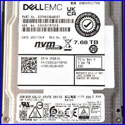 Dell Enterprise VD0JX 7.68TB 2.5 PCIe Gen4 U. 2 NVMe SSD Kioxia KCM6XRUL7T68